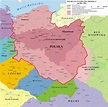 Alte Landkarte von Polen: alte und historische Landkarte von Polen