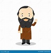 Fiodor Dostoevsky Cartoon Character. Vector Illustration Stock Vector ...