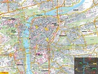 Large detailed road map with all the sights of Prague city. Prague city ...