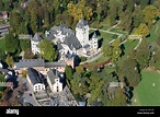 BERG CASTLE (aerial view). Colmar-Berg, Luxembourg District Stock Photo ...