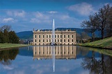 007 Chatsworth House from the south, viewed over the Canal Pond and ...