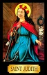 saint judith with flowers in her hand