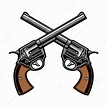 Premium Vector | Two gun revolver cross logo vector illustration