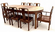 Hong Kong rosewood circular extending dining table with two leaves ...
