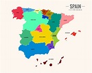 Descarga Vector De Colorido Mapa De España