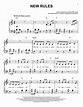 Dua Lipa "New Rules" Sheet Music Notes | Download Printable PDF Score ...