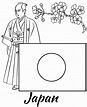 Printable Japan flag coloring page