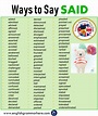 Ways to Say SAID in English - English Grammar Here | English vocabulary ...