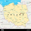 Polonia Mappa Politico con capitale Varsavia, confini nazionali più ...