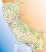 Carte de la Californie aux Etats-Unis en Amérique du Nord