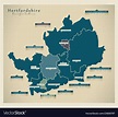 Modern map - hertfordshire county with district Vector Image