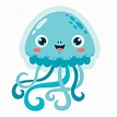 dibujo de dibujos animados de una medusa 13536984 Vector en Vecteezy
