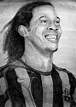 Ronaldinho realistic pencil portrait done by VeenArts