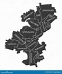 Ulm City Map Germany DE Labelled Black Illustration Stock Vector ...