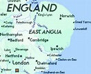 Detailed Map of East Anglia - Bedfordshire, Cambridgeshire, Essex ...