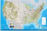 Large detailed road and topographical map of the USA. The USA large ...