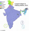Largest religion by district in India - Vivid Maps