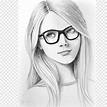 Drawing Art Portrait Glasses Sketch, drawing girl, face, pencil ...