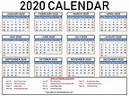 [2020] Free Printable USA Calendar Templates [PDF] | Calendar Dream