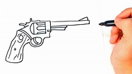 Comment dessiner un revolver | Revolver Gun Easy Draw Tutoriel