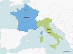 Map of Italy and France | Free Vector Maps