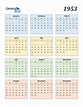 1953 Calendar (PDF, Word, Excel)