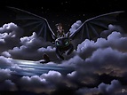 Photo How to Train Your Dragon dragon Cartoons Sky Night Flight