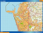 Colombo laminated map | Wall maps