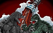 Download Epic Battle between Godzilla and Gamera Wallpaper | Wallpapers.com