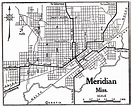 Mapa de la Ciudad de Meridian, Misisipi, Estados Unidos 1920 - mapa ...