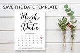 Mark the Date Template Download, Wedding Save the Date Printable PDF ...