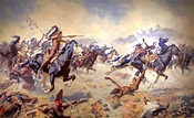 Custer’s Last Stand, 1876. (W. Robinson Leigh) | Western art, Cowboy ...