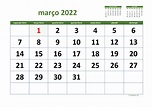 Calendário Março 2022 | WikiDates.org