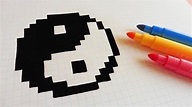 Handmade Pixel Art - How To Draw Yin Yang #pixelart | Pixel art, Graph ...