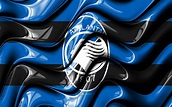 Descargar fondos de pantalla Drapeau Atalanta FC, 4k, vagues 3D bleues ...