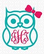 cricut Owl SVG Bow owl Clipart silhouette cut files commercial use Clip ...