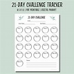 21-day Challenge Tracker Printable Habit Tracker PDF Goal Tracker ...