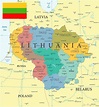 República de Lituania en mapas: mapas políticos y mapas mudos 2024