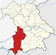 Bezirk Schwaben - Bayern | Landkreise - Stadt - Karte