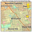 Aerial Photography Map of Birmingham, MI Michigan