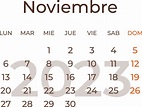 calendario mes noviembre en Español año 2023. 19999878 Vector en Vecteezy