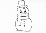 Simples Muñeco de Nieve para colorear, imprimir e dibujar –ColoringOnly.Com