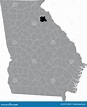 Mapa De Ubicación Del Condado De Madison De Georgia Usa Ilustración del ...