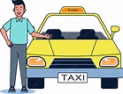 Sorrindo Jovem Motorista De Táxi Perto De Seu Carro PNG , Táxi ...