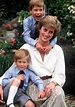 Lady Diana con i figli William e Harry