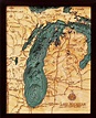 A topographical map of Lake Michigan made out of wood | Lake art, Map ...