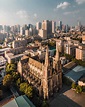 Aerial view of Sacred heart cathedral, Guangzhou, China stock photo