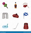 Símbolos Nacionais De Escócia Atrações Escocesas Ícone Do País De ...