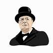 Vector portrait of Winston Churchill wearing a hat 4242433 Vector Art ...