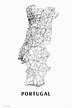 Mapa de Portugal black & white Mapas de cidades e mapas do mundo, mapa ...